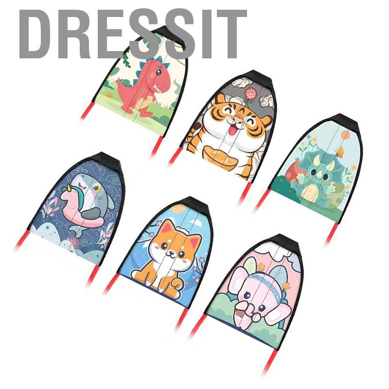 Dressit Children Thumb Ejection Kite Cartoon Animals Small Launcher Funny Outdoor Sports Games Toy for Kids Birthday Gifts