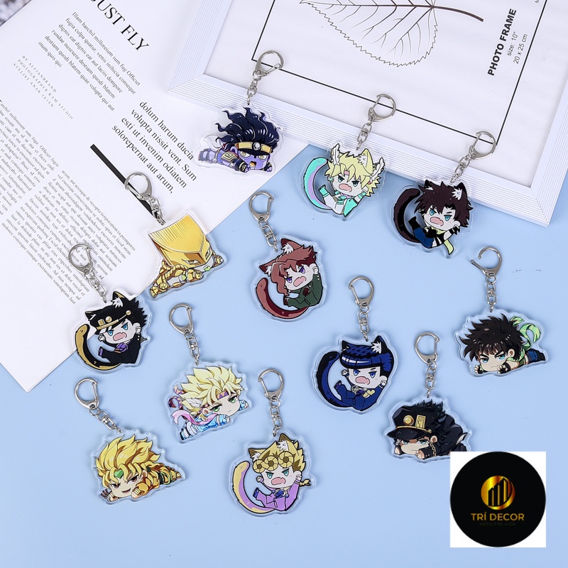 
Hoạt hình JoJo's Bizarre Adventure ngoại vi móc khóa Jotaro hoa BOE Josuke mặt dây chuyền sinh viên