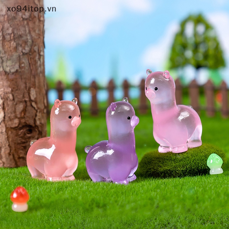Xoitop Phụ Kiện Trang Trí Xe Hơi Hình Lạc Đà alpaca Phát Sáng Trong Bóng Tối vn