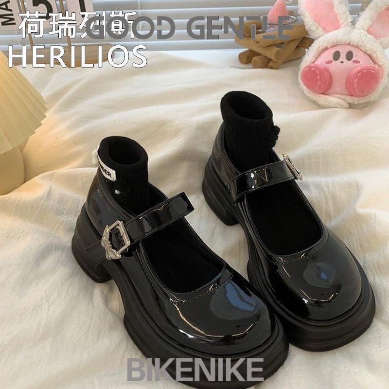 BIKENIKE Giày búp bê giày nữ 2023 NEW Mùa hè Vintage England phong cách thiết lập Mary Jane đơn giày23073105