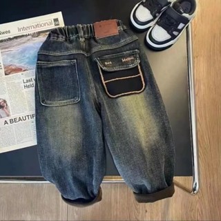  Quần Jean Lót Lông Cừu Liền Thân Mềm Mại Co Giãn Thời Trang Thu Đông Dành Cho Bé Trai 