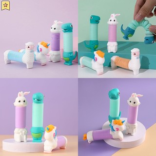 Bóp động vật mùa xuân pop tube unicorn push stress relieve decompression pipe anti-stress vent fidget toys for kids người lớn jp3vn