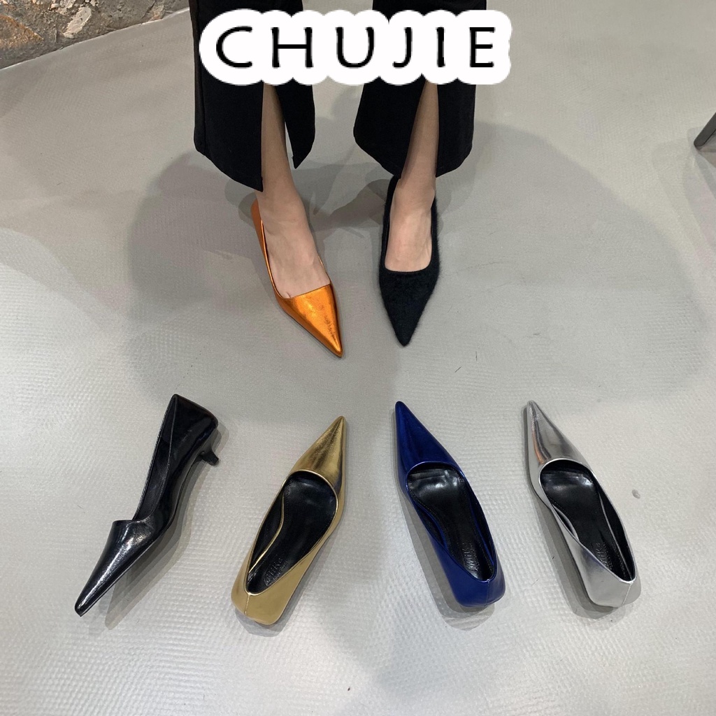 CHUJIE giày cao gót nữ đế cao sandal đi chơi FBL23903D6 36Z230906