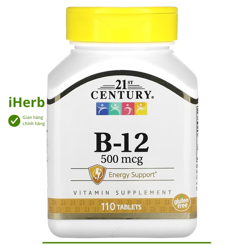 Bổ sung B-12 500 mcg 21st Century (110 viên) - iHerb Việt Nam
