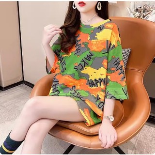Áo Thun Mùa Hè 2024 Dáng Rộng Tay Cộc Kích Thước Vừa Kích Thước Lớn Thiết Kế Mới Cho Nữ