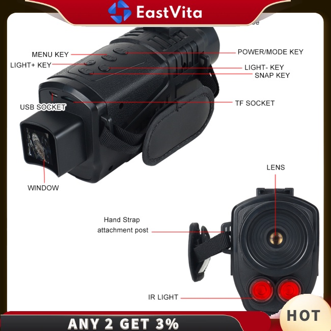 Ống Nhòm Hồng Ngoại R17 5x 3 Chế Độ Kỹ Thuật Số Hỗ Trợ Tầm Nhìn Ban Đêm | BigBuy360 - bigbuy360.vn