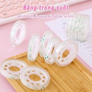 Băng keo trong suốt, băng keo có độ dính cao, văn phòng phẩm sinh viên, băng dính cỡ nhỏ, có thể xé bằng tay