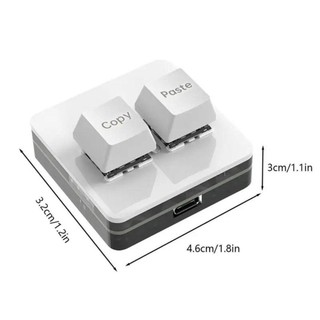 Taylor1 Bàn phím Mini 2 tùy chỉnh, Bàn phím dán sao chép công tắc màu đỏ Acrylic, Trao đổi nóng Giao diện Mini Type-c Chìa khóa cơ 2 phím Bàn phím Mini Văn phòng