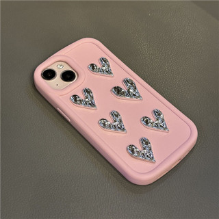 Ốp Điện Thoại Họa Tiết Trái Tim 3D Đơn Giản Cho IPhone 11 12 Pro Max X XR XS Max SE 7 Plus 8 Plus 13 Pro Max 14 Pro Max