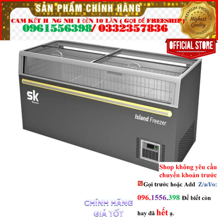 Tủ Đảo Đông Kính Lùa Sumikura SKIF-250.IC, Dung Tích 1300L, Kích Thước 850x870x2550mm
