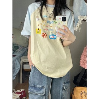 Áo Thun 100% Cotton Tay Ngắn Dáng Rộng Thời Trang Hàn Quốc Cho Nữ