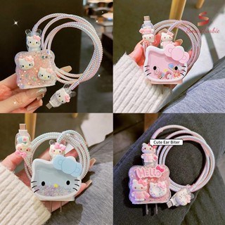 {Smartbarbie} Vỏ cáp dữ liệu sạc Hello Kitty dễ thương cho vỏ sạc IPhone 20W Vỏ bảo vệ Bộ cuộn dây Bộ bảo vệ chống vỡ mới