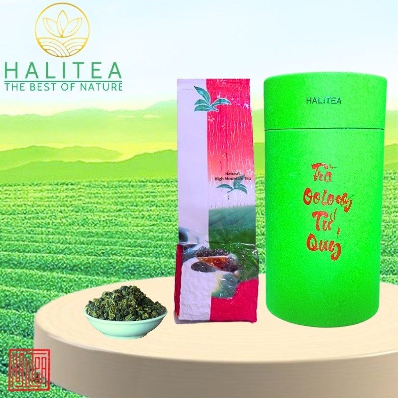 Trà Ô Long Tứ Quý HALITEA 100g, Trà Ô Long Bốn Mùa, Trà Ô Long Đài Loan