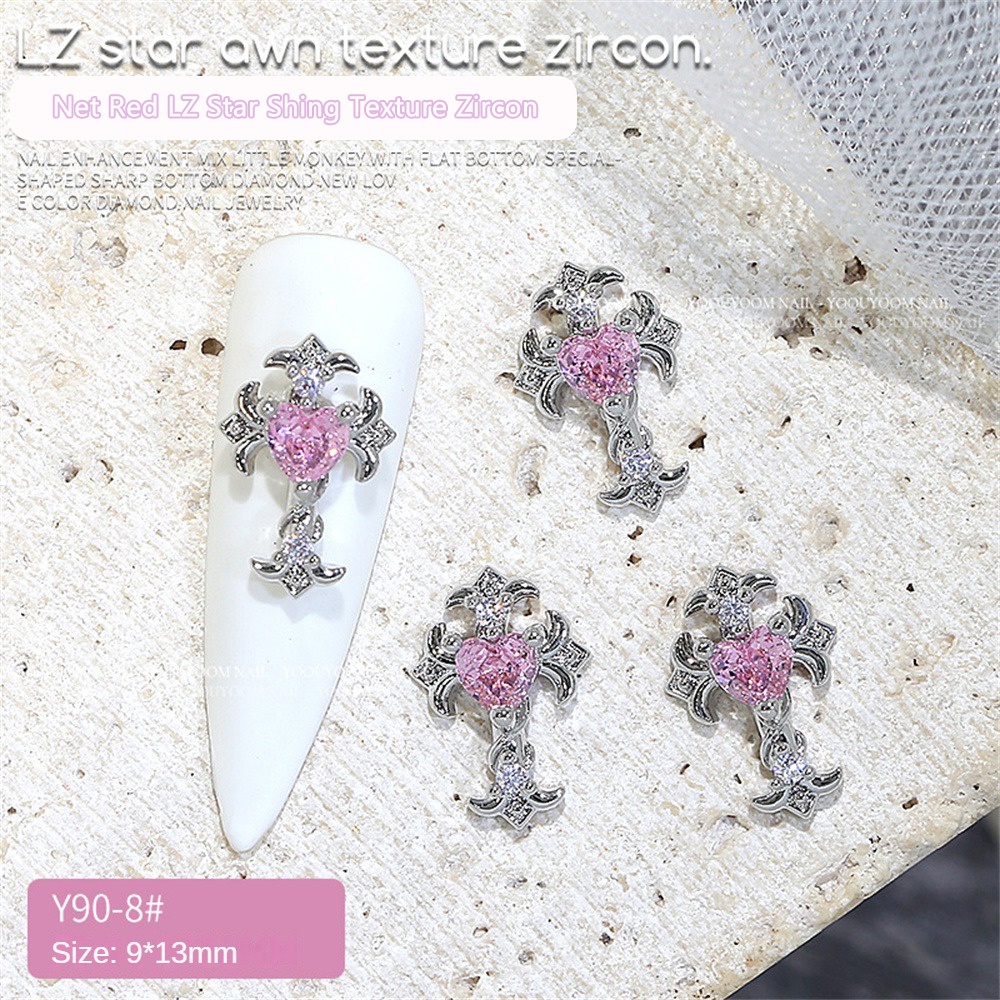 Silver Stereo Zircon Nail Art Phụ kiện làm móng nghệ thuật qusl