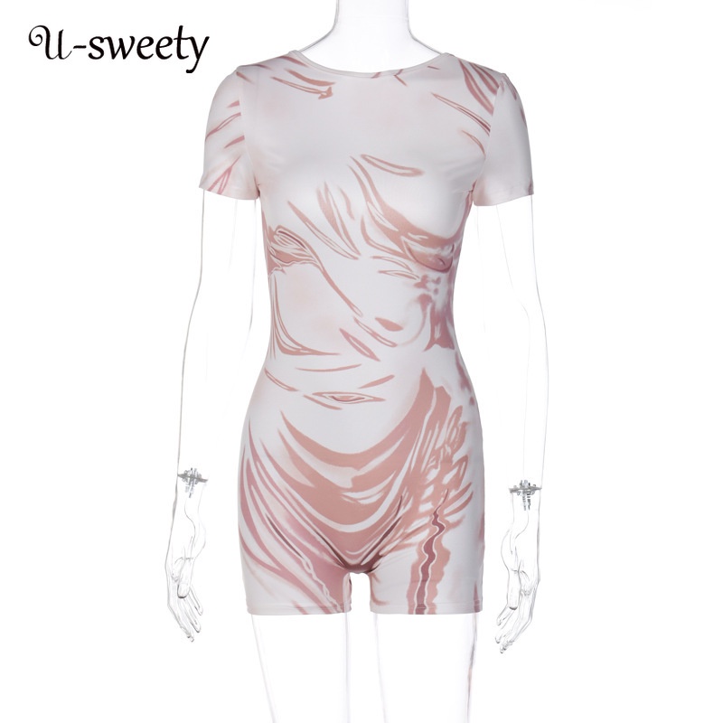 U-sweety Jumpsuit Tay Ngắn Hở Lưng Thời Trang Tập yoga 2023 Cho Nữ