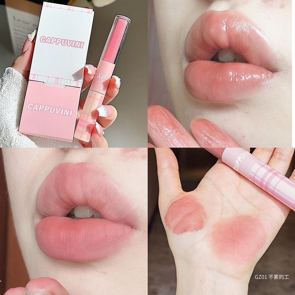 Son Môi Hai Đầu cappvini Dưỡng Ẩm Chống Thấm Nước Lâu Trôi