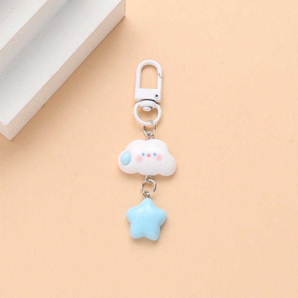Shanhai Móc Khóa Nhựa Hình Đám Mây Xanh Dương Ngôi Sao Đám Mây Hoạt Hình Dễ Thương Làm Quà Tặng Cho Bạn Gái