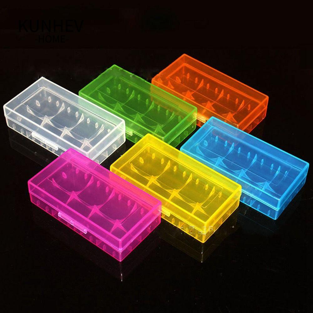 KUNHEV Hộp Đựng Pin 18650 4 Pin aa aa Di Động Bằng Nhựa Chống Trượt Giá Đỡ