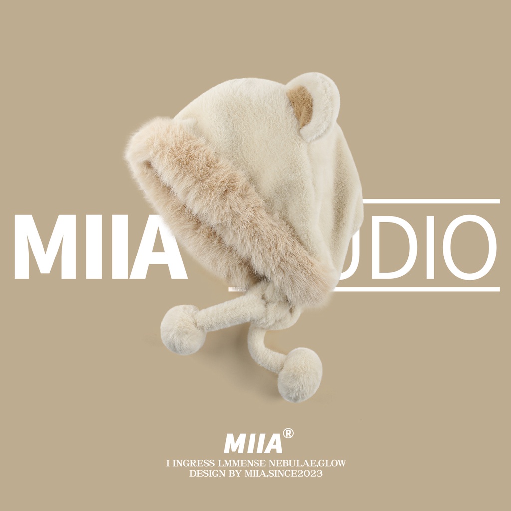 Mũ Trùm Đầu Giữ Ấm Tai Gấu Bông Dễ Thương Ngọt Ngào Phong Cách Hàn Quốc Cho Nữ