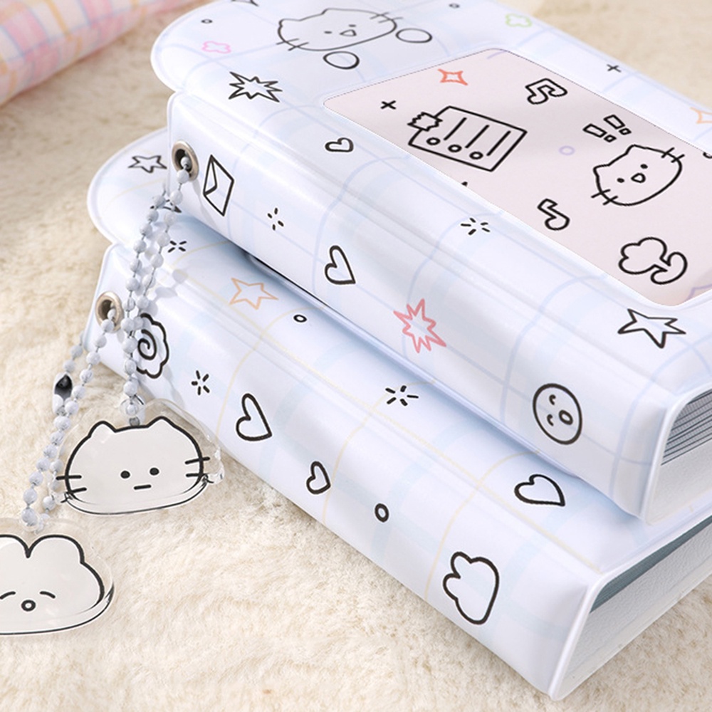 Ví Đựng Thẻ idol Hình Vuông 3 inch Họa Tiết Hoạt Hình Dễ Thương Có Khóa Cài