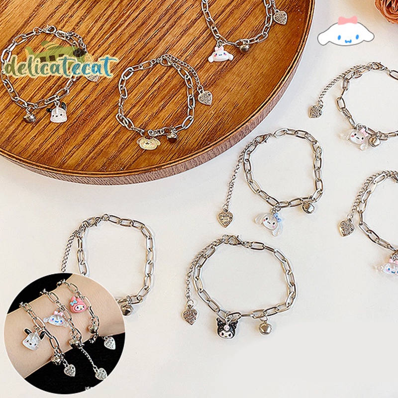 Vòng Tay Hoạt Hình Có Chuông sanrio kawaii cinnamoroll Có Thể Điều Chỉnh Làm Quà Tặng Kỳ Nghỉ Mật Ong Cho Cặp Đôi boudoir