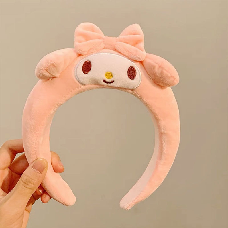 Sanrio Dây Cột Tóc Hình melody / Cún cinnamon Nhồi Bông Bản Rộng Dễ Thương Cho Bé Gái