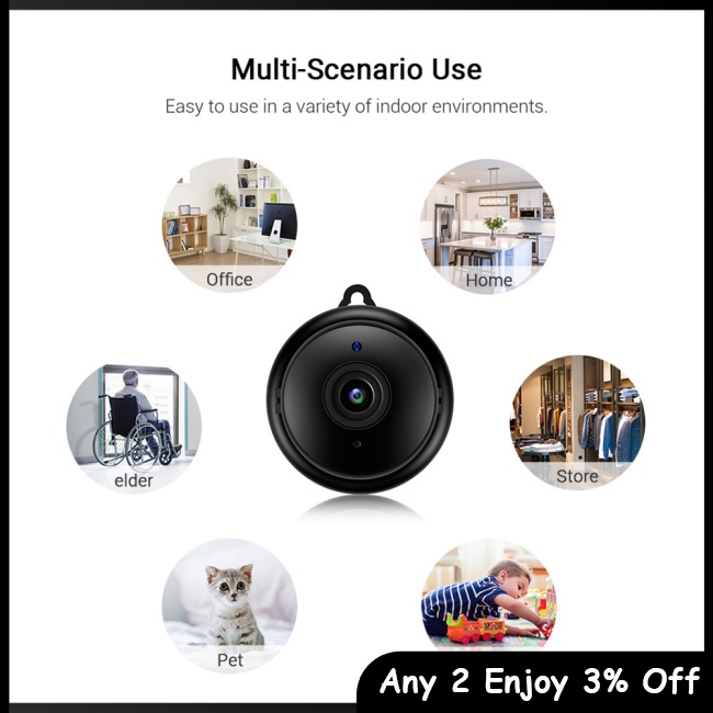 Camera mini zevaret wifi ip Không Dây hd 1080p Hai Chiều Phát Hiện Chuyển Động Ban Đêm Cho Bé