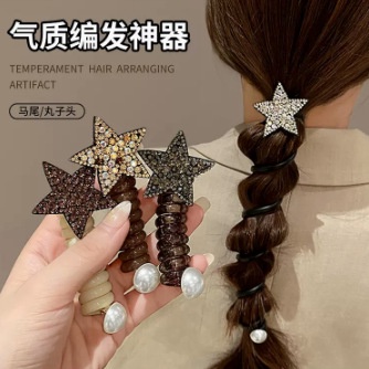 Dây Buộc Tóc Đuôi Ngựa Co Giãn Đính Đá Phong Cách Mới 2023