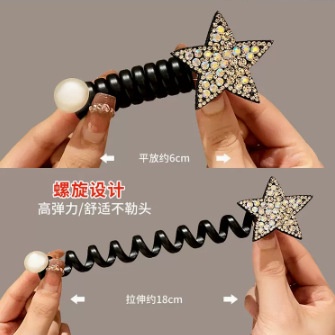 Dây Buộc Tóc Đuôi Ngựa Co Giãn Đính Đá Phong Cách Mới 2023