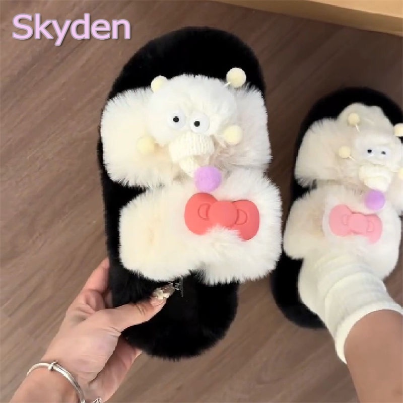 Skyden dép nữ dép lông dép kiểu nữ đi chơi dép thoáng khí Mềm Mại FMR239030I 36Z230907