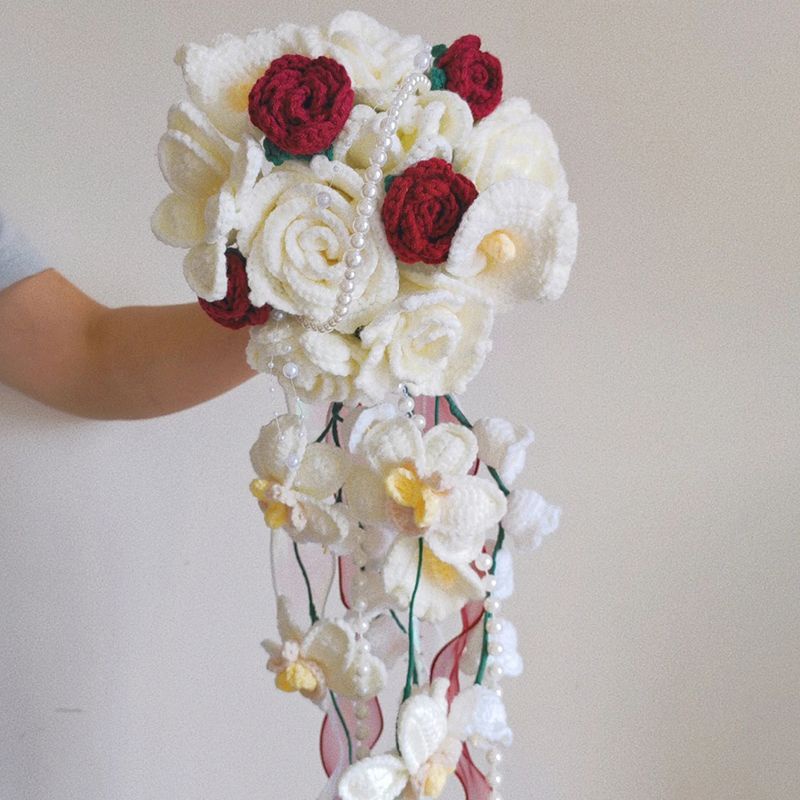 Jh Hàng Có Sẵn Bó Hoa Cô Dâu Dệt Kim Thủ Công diy Làm Quà Tặng Đám Cưới Cho Bạn Gái