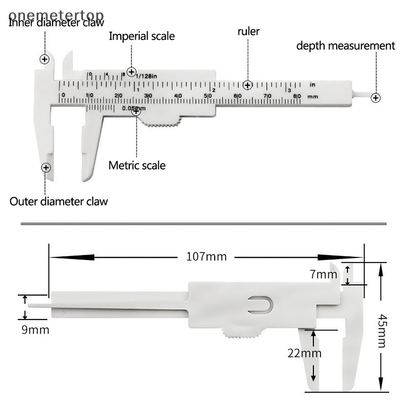 Onemeter 1 Thước Cặp Cân Tỉ Lệ 0-80mm Cầm Tay Bằng Nhựa