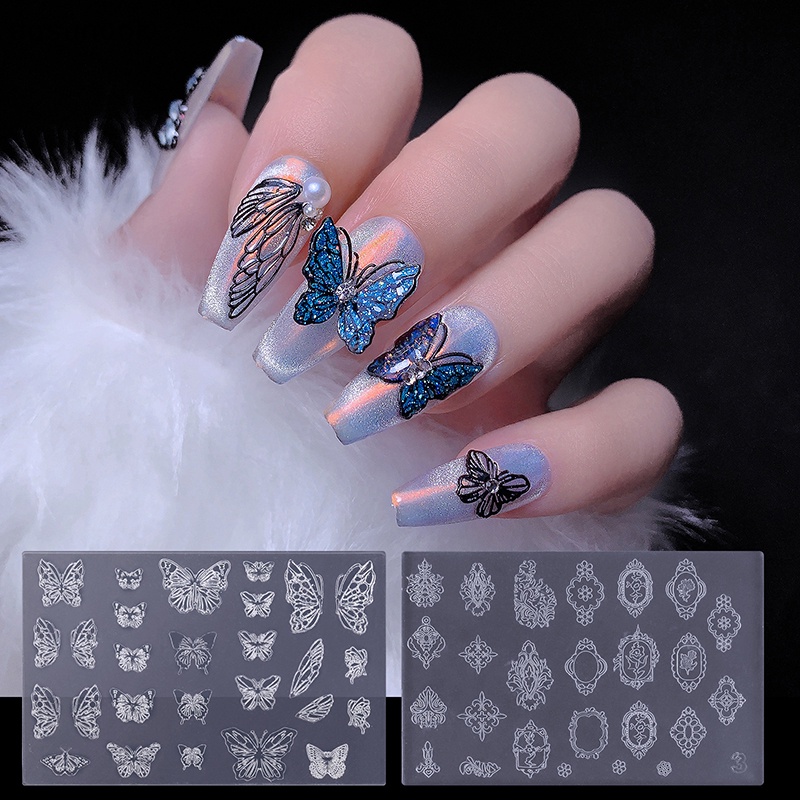 Aosunook 1 Khuôn silicone Tạo Hình Trang Trí Móng Tay 3d diy