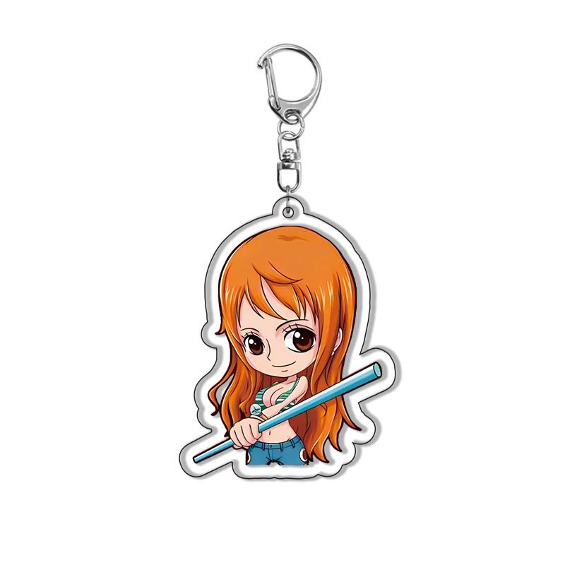 One Piece Luffy Roronoa Zoro Mặt dây chuyền móc khóa ngoại vi hoạt hình acrylic