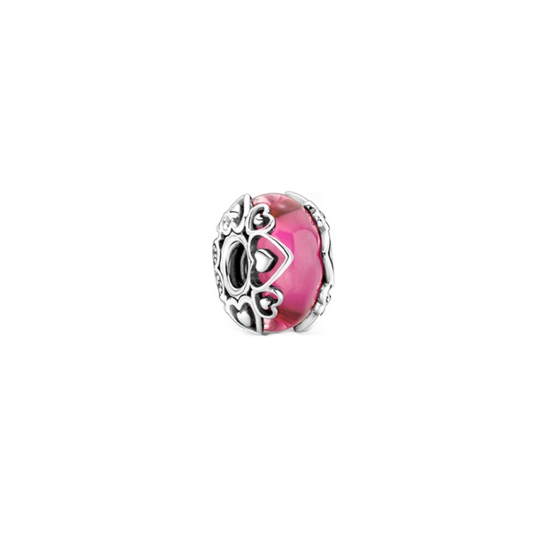 Hạt Charm Hình Trái Tim Mạ Bạc 925 Pandora diy Dùng Làm Quà Tặng Cho Nữ