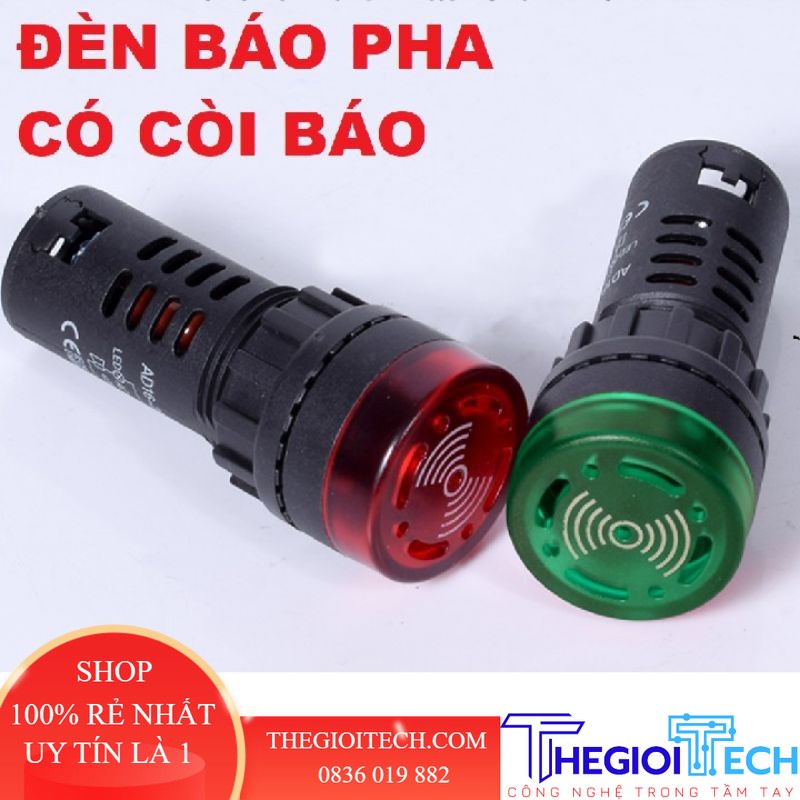 Đèn báo pha có còi - Xanh