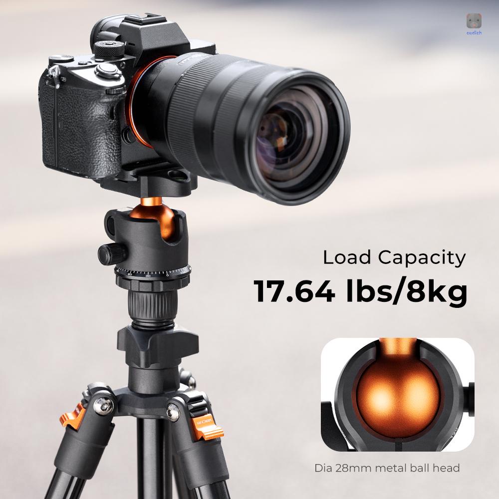 Giá Đỡ Ba Chân Bằng Hợp Kim Nhôm 160cm / 62.99 max. k & f Cho camera Hành Trình Chân Máy Ảnh tripod 8kg / 17.64lbs Góc Thấp Có Túi Đựng Cho Máy Ảnh dslr 8kg / 17.64lbs