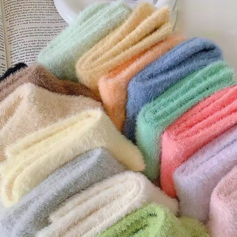 Tất Lông Thỏ Pastel Dành Cho Mùa Đông Lạnh Siêu Xinh