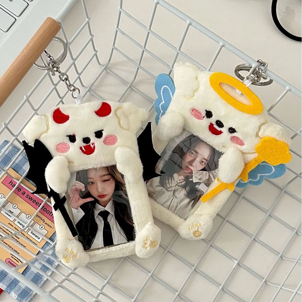 Angels and demons Ví Đựng Thẻ idol Bằng Lông Nhung Phong Cách Hàn Quốc Dành Cho Cặp Đôi
