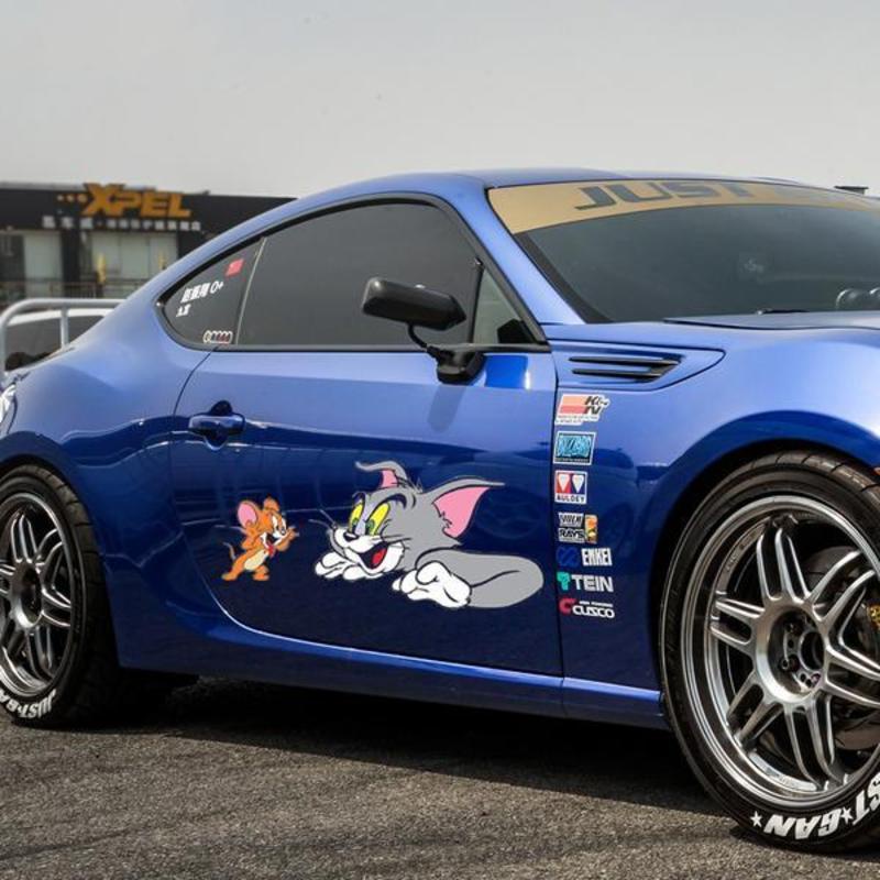 Miếng Dán Trang Trí Xe Hơi Hình Mèo Và Chuột 3d Dễ Thương Chống Thấm Nước