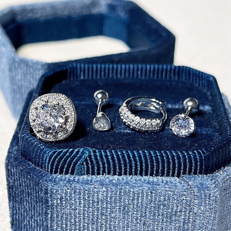 Bông Tai mini Bằng Thép Titan Đính Đá zircon Lấp Lánh Thời Trang Cho Nữ