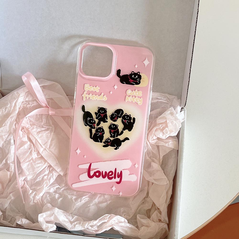 Ốp Điện Thoại Cứng Hình Mèo Đen Cho iphone 11 12 12pro 12promax 13 13pro 13promax 14 14pro 14promax