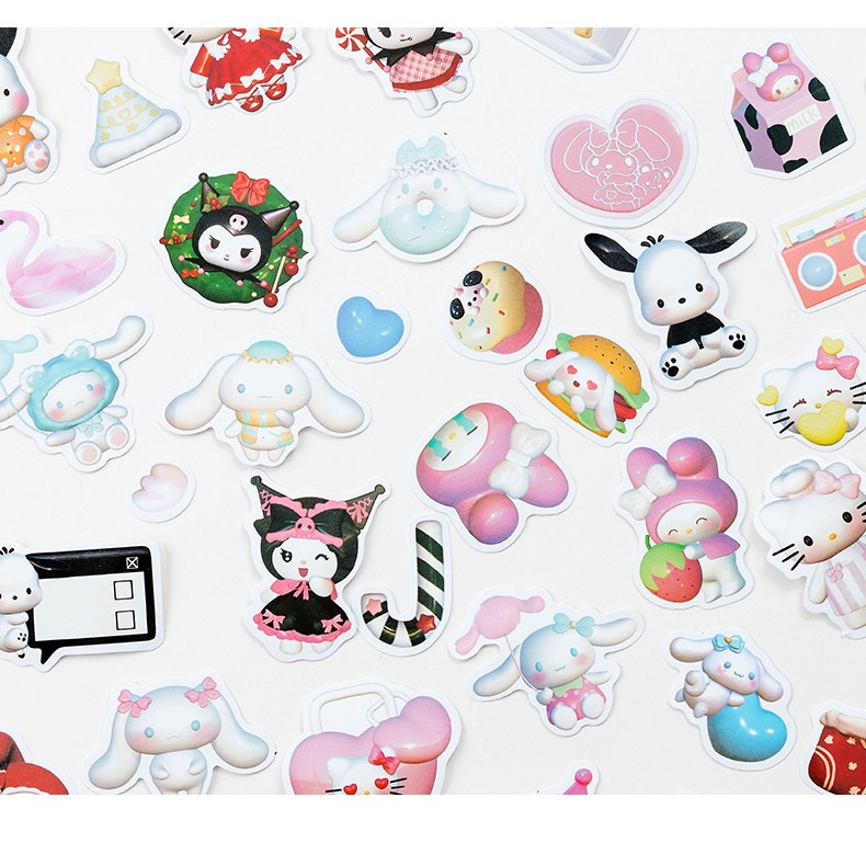 Hoạt Hình Nhãn Dán Giấy 3D Hình sanrio kuromi melody Cinnamoroll