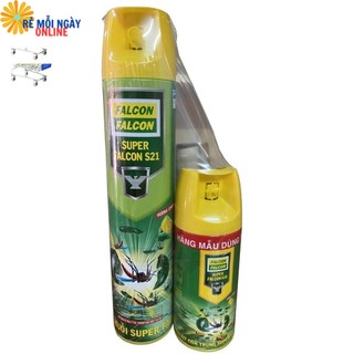 Bình Xịt muỗi FALCON chai 600ml hương CHANH-Tặng thêm 200ml
