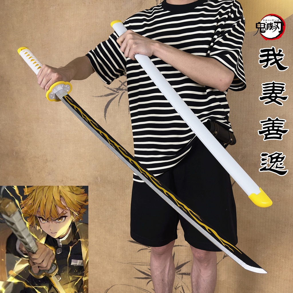 Kiếm gỗ kimetsu no yaiba Demon slayer Dao Hóa Trang Nhân Vật tomioka giyuu my wife zenitsu tanjiro Bằng Gỗ