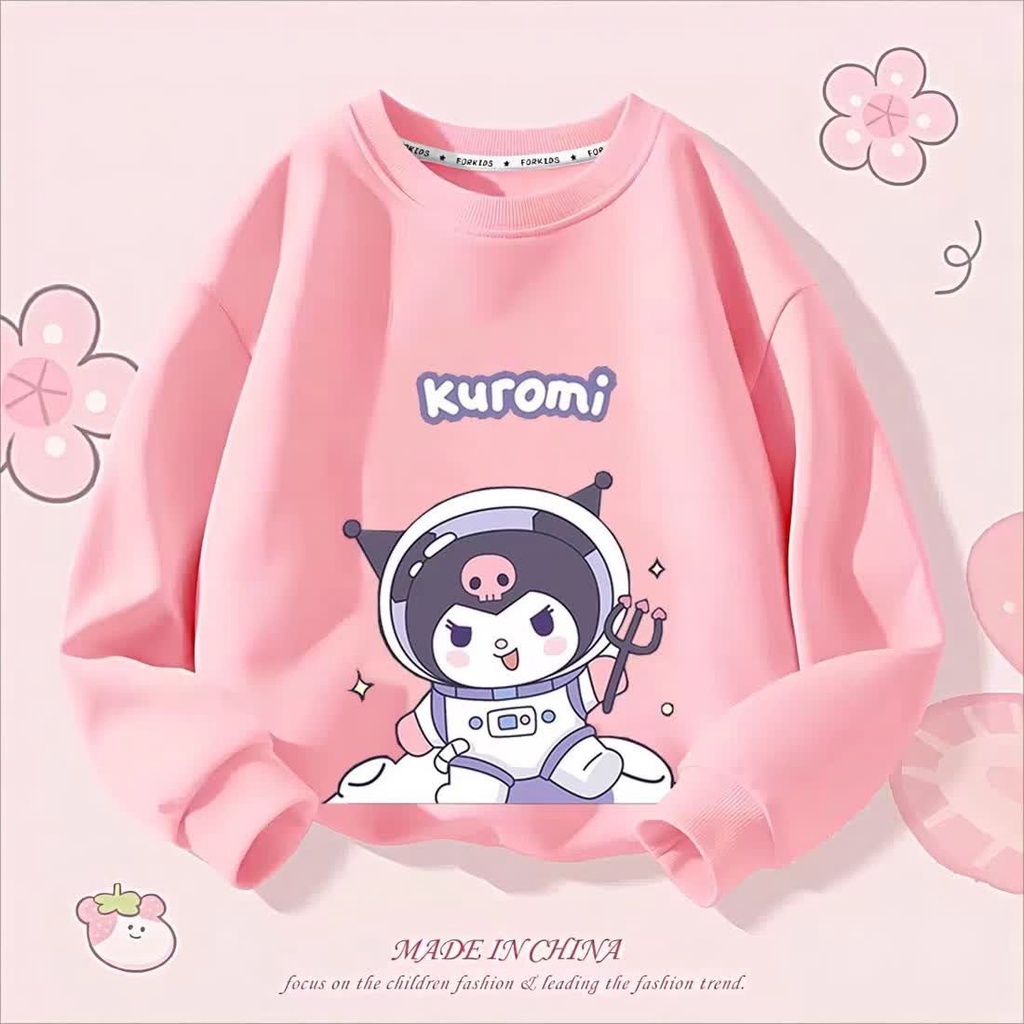 Áo Sweater Mỏng Tay Dài In Họa Tiết Hoạt Hình Phong Cách Thời Trang Thu Đông 2023 Cho Bé Gái