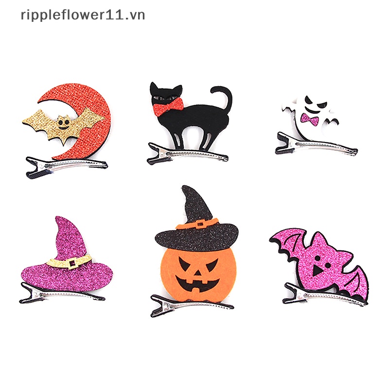 Kẹp Tóc Hình Mèo Đen / Bí Ngô / Dơi Độc Đáo Trang Trí Tiệc halloween