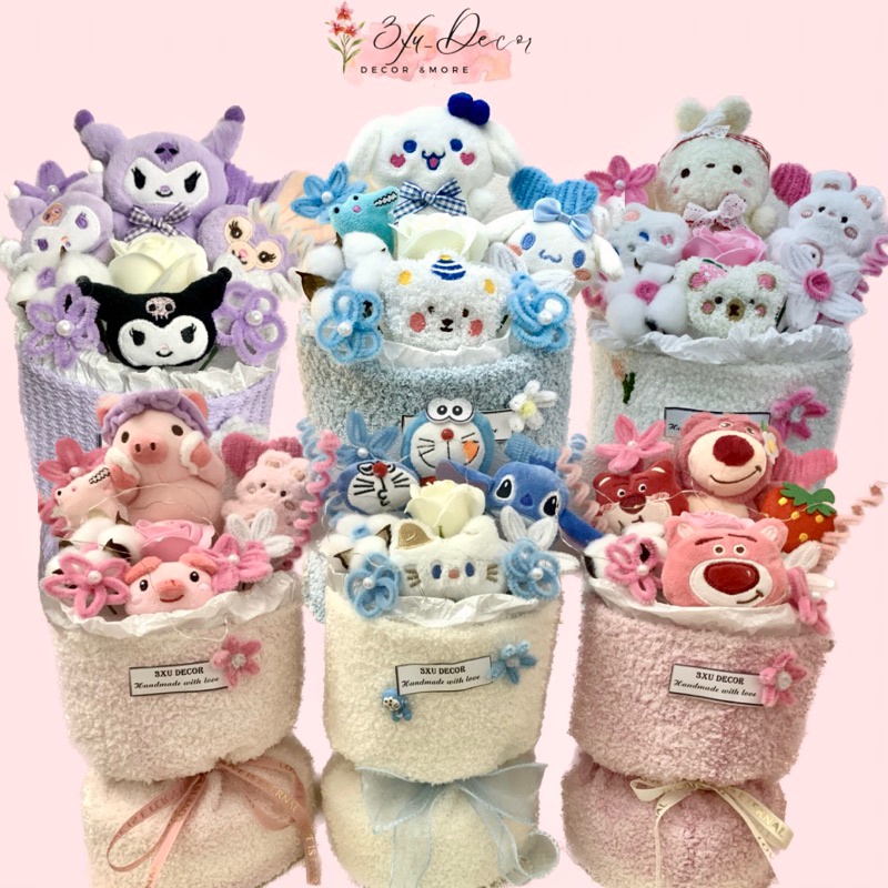 Bó hoa gấu bông làm quà tặng người yêu, quà sinh Nhật,