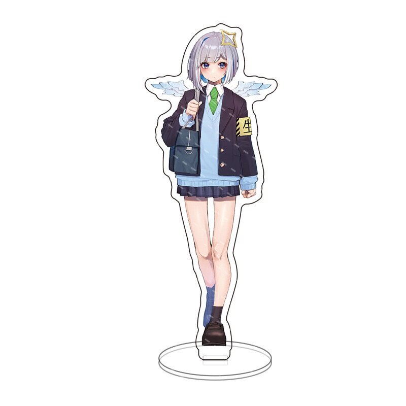 Mô hình Standee New Anime Hololive Vtuber Student Uniform Stand Model Nakiri Ayame Minato in hình nhân vật 2 mặt rõ nét