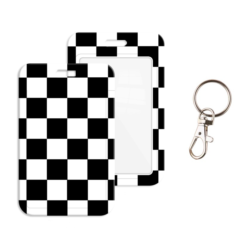 Hoạt Hình Bao Đựng Thẻ Họa Tiết Ca Rô Xinh Xắn Dành Cho Học Sinh